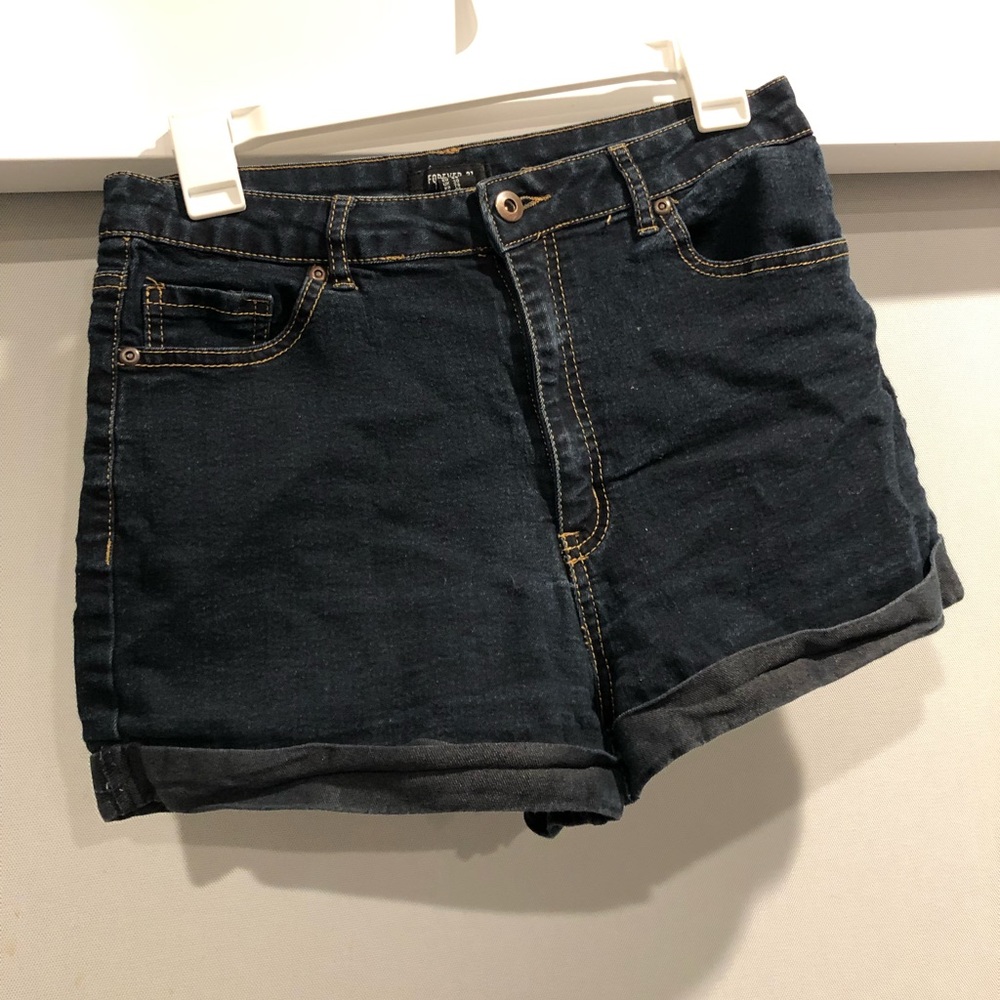 Forever 21 Dark Wash High Waisted Shorts